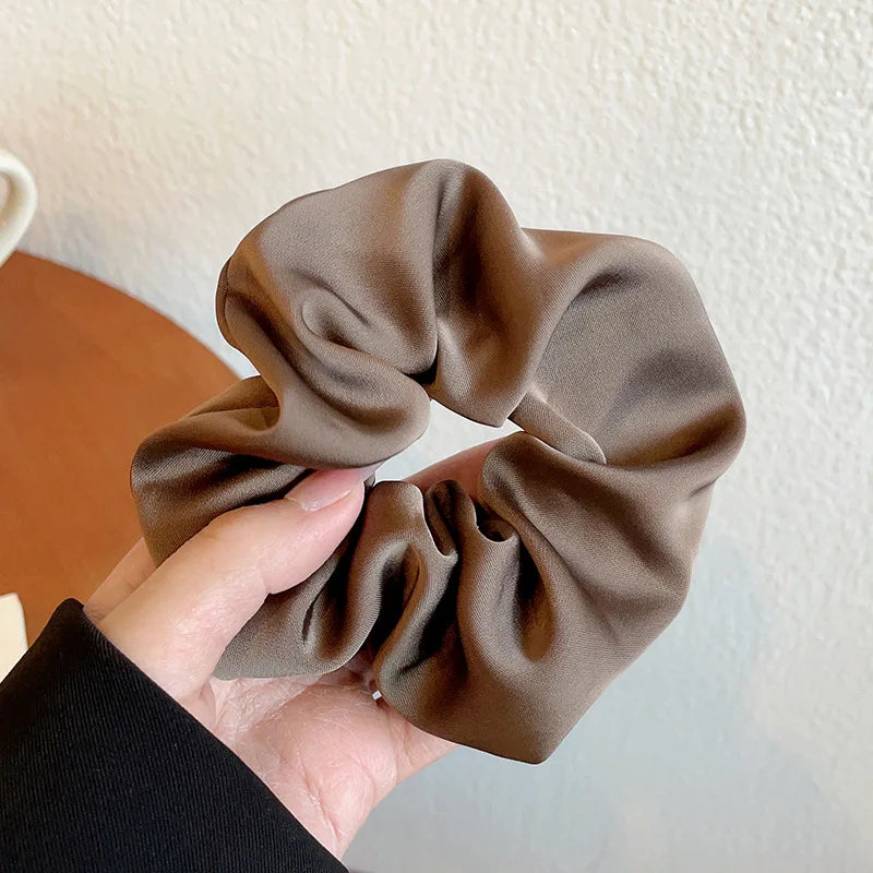 Aloirae soft satin scrunchie set in neutral colors