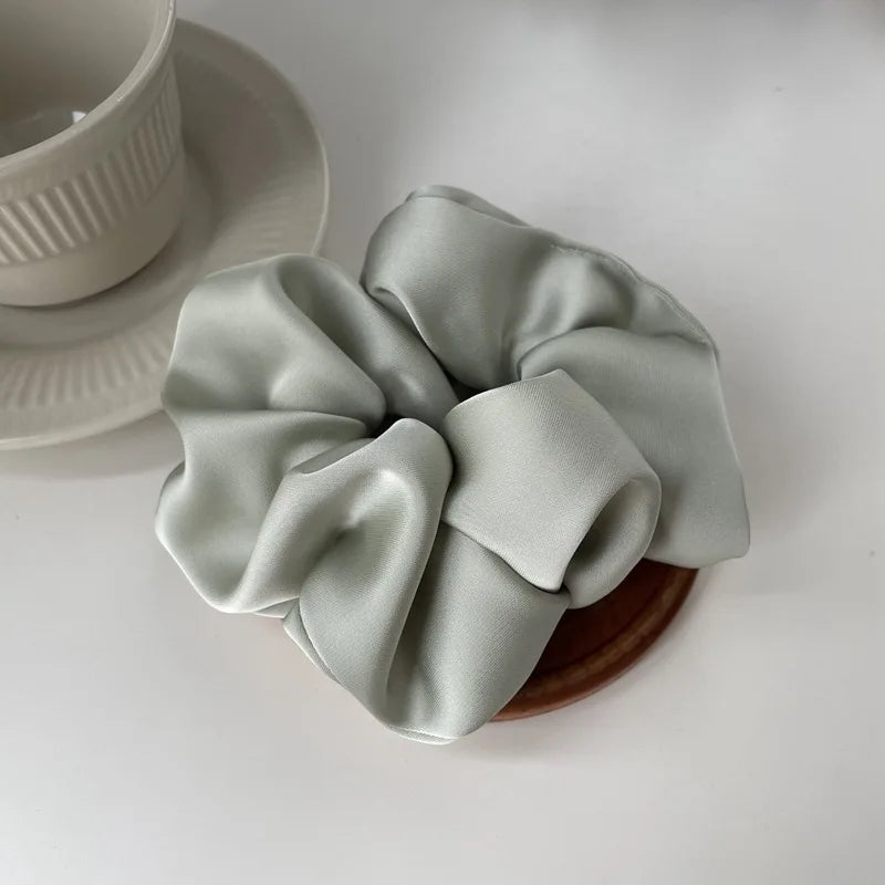 Aloirae soft satin scrunchie set in neutral colors