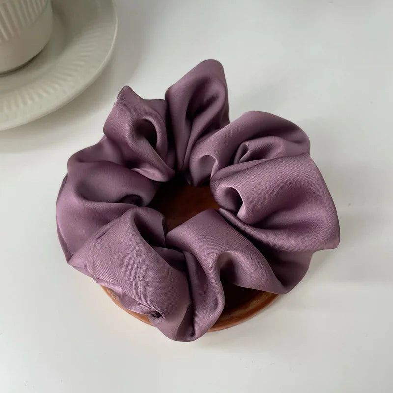 Aloirae soft satin scrunchie set in neutral colors