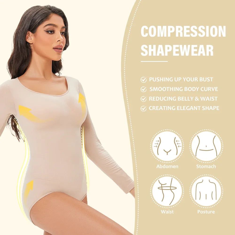 Aloirae Seamless Long Sleeve Support Bodysuit