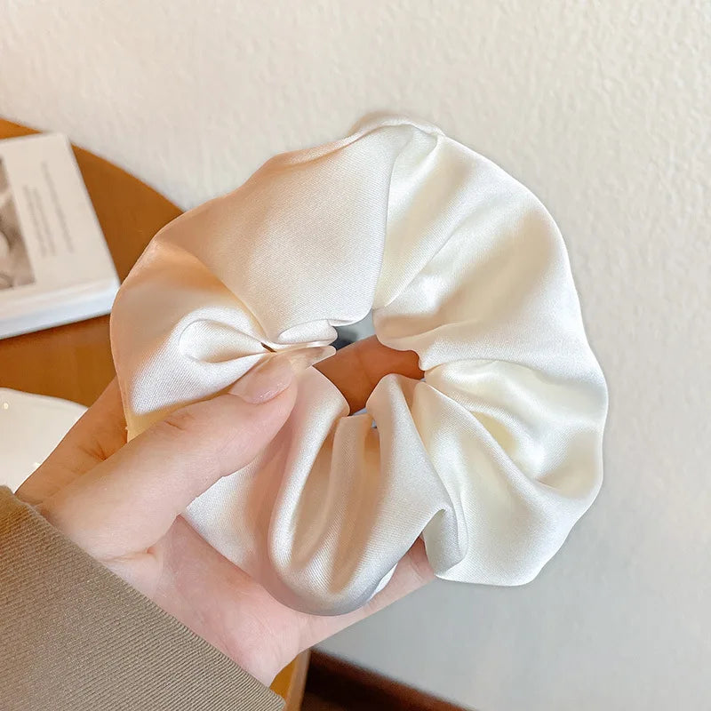 Aloirae soft satin scrunchie set in neutral colors