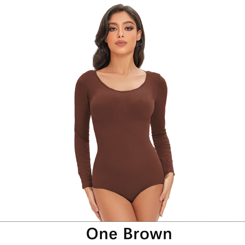 Aloirae Seamless Long Sleeve Support Bodysuit