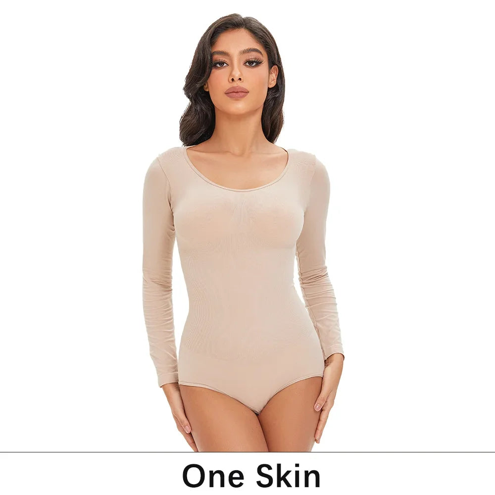 Aloirae Seamless Long Sleeve Support Bodysuit