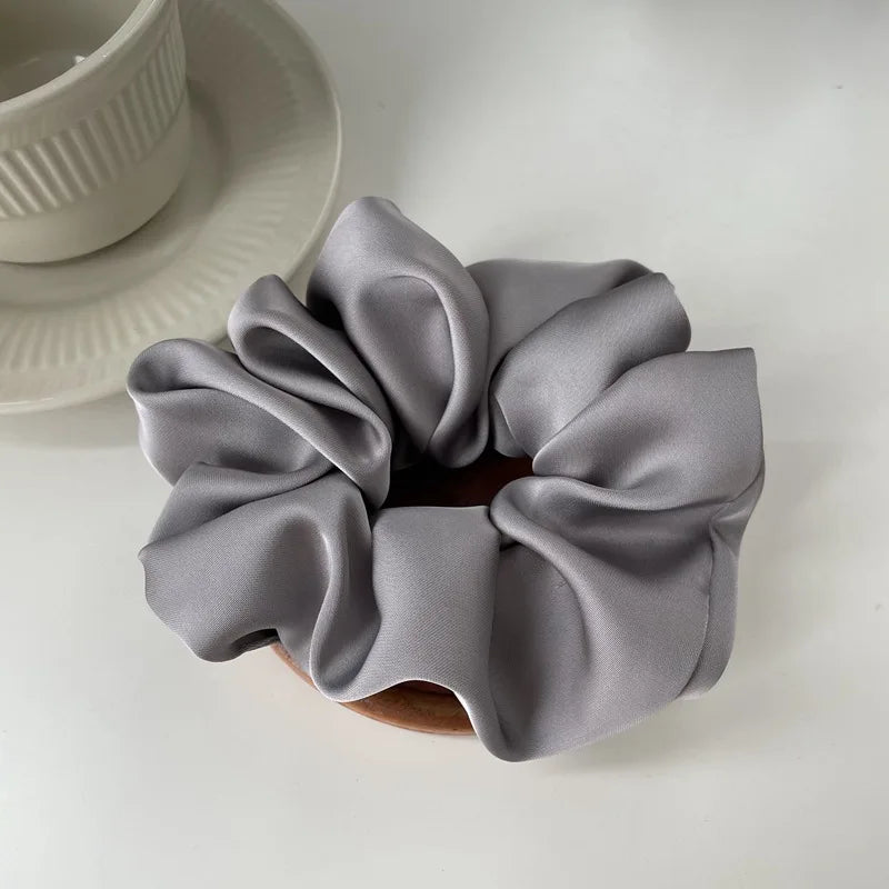 Aloirae soft satin scrunchie set in neutral colors