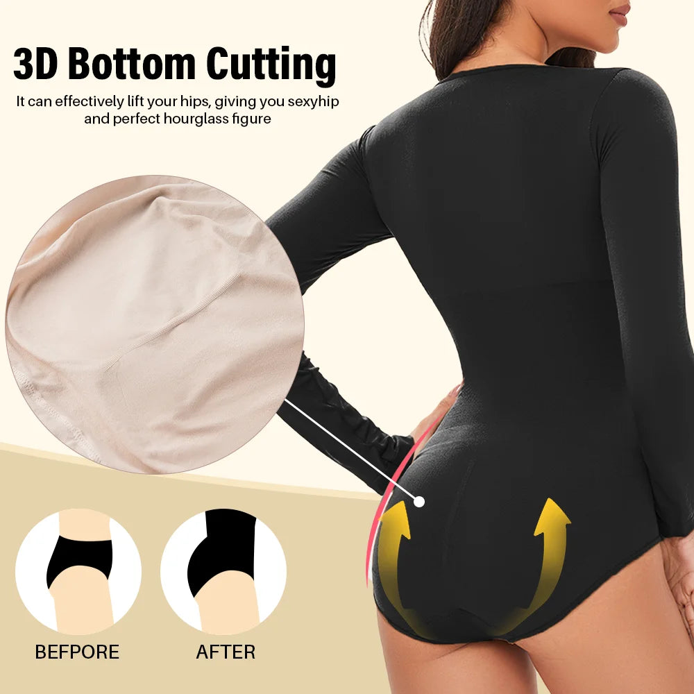 Aloirae Seamless Long Sleeve Support Bodysuit