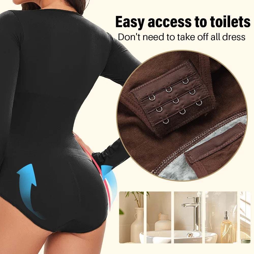 Aloirae Seamless Long Sleeve Support Bodysuit