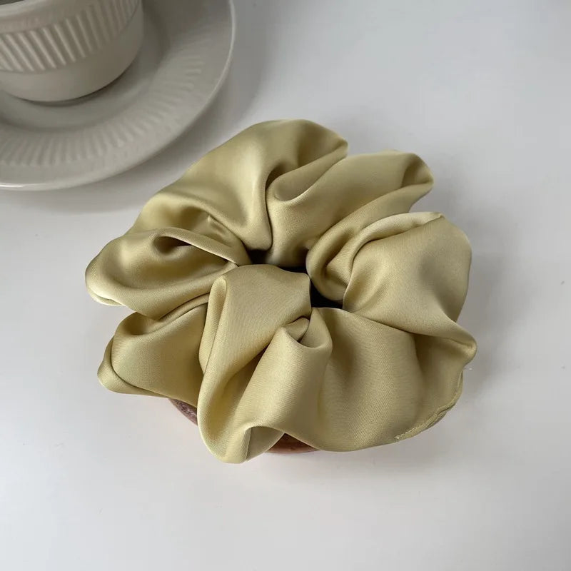 Aloirae soft satin scrunchie set in neutral colors
